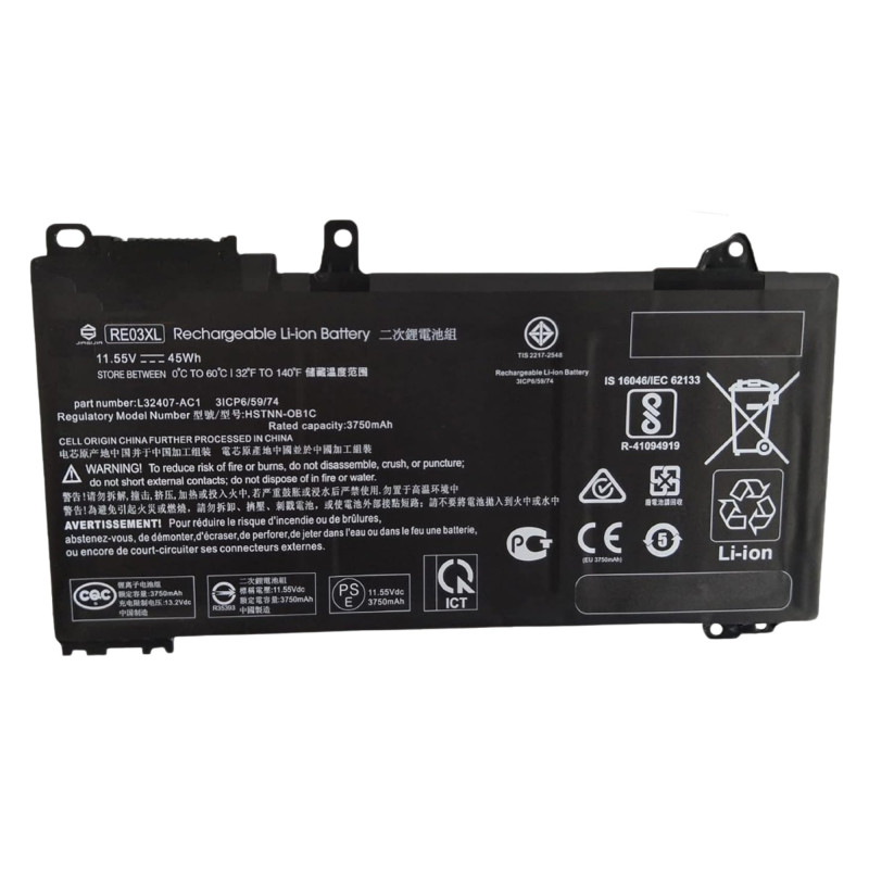 Аккумулятор для Ноутбука RE03XL L32407-542 HP ProBook 450 G7 - Копия оригинала