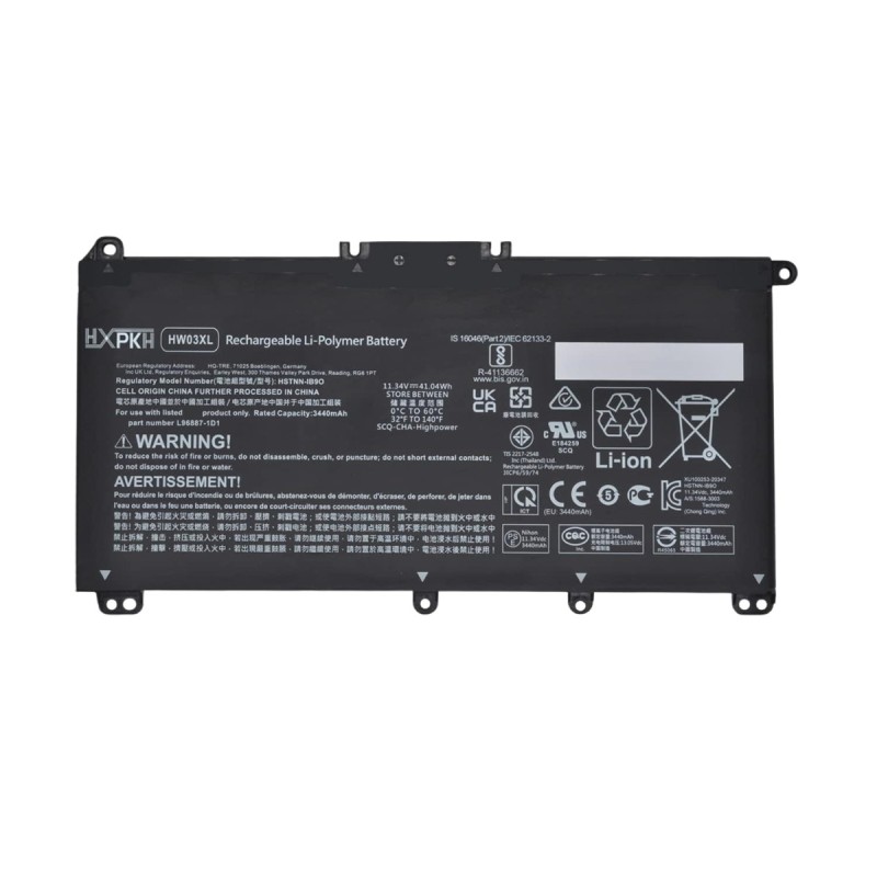סוללה למחשב נייד HP 240 G9 245 G9 250 G9 255 G8 11.34V HW03XL HP צבע:שחור העתק של מקור