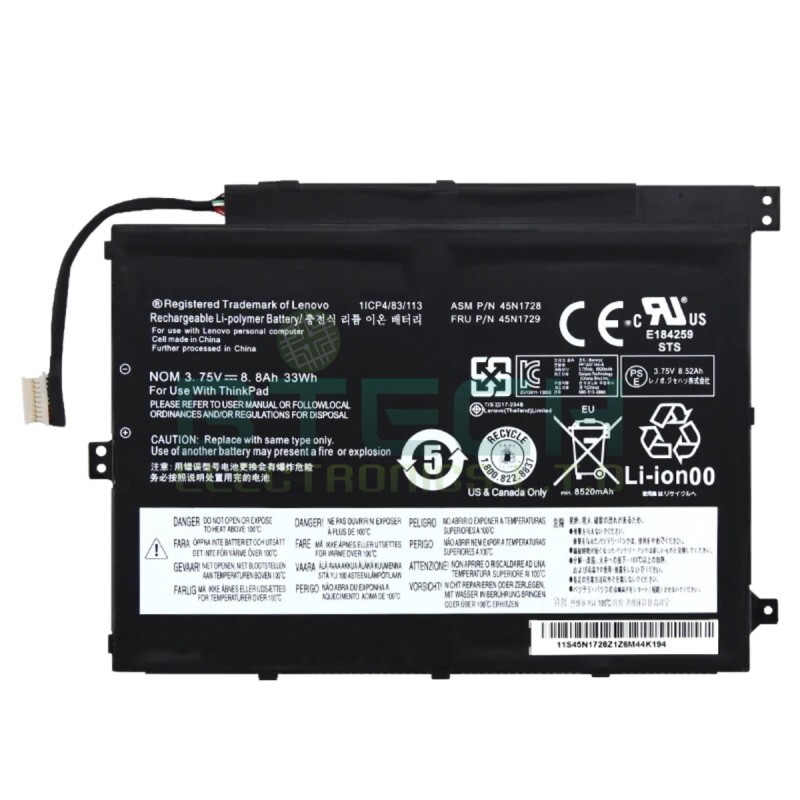 Lenovo ThinkPad Tablet 10 33Wh 45N1726 Lenovo Tablet Battery colore:black A copy of an original