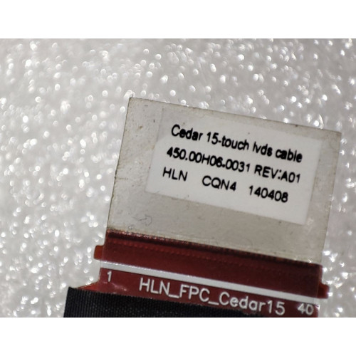 Used CEDAR 15 TOUCH LVDS CABLE 450.00H06.0031 REV:A01 0H1RV6 Dell LCD Screen Cable original