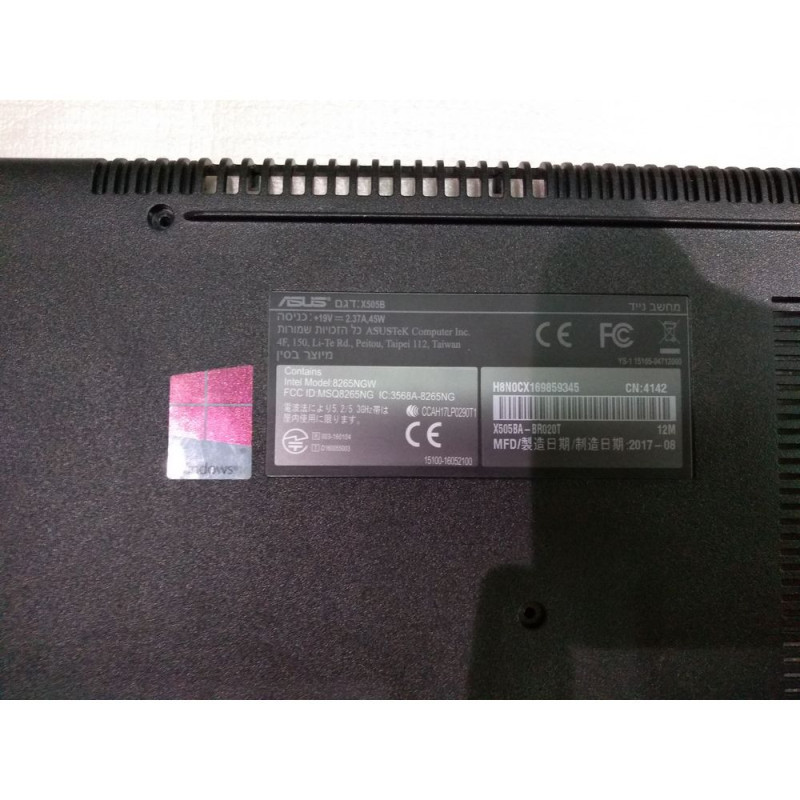 Used PTSZE173569IDA2PT 1 X505_ANT_MAIN_PCB_A0_HB ASUS VivoBook 15 X505BA Laptop Bottom Cover Speakers And Antennas colore:black