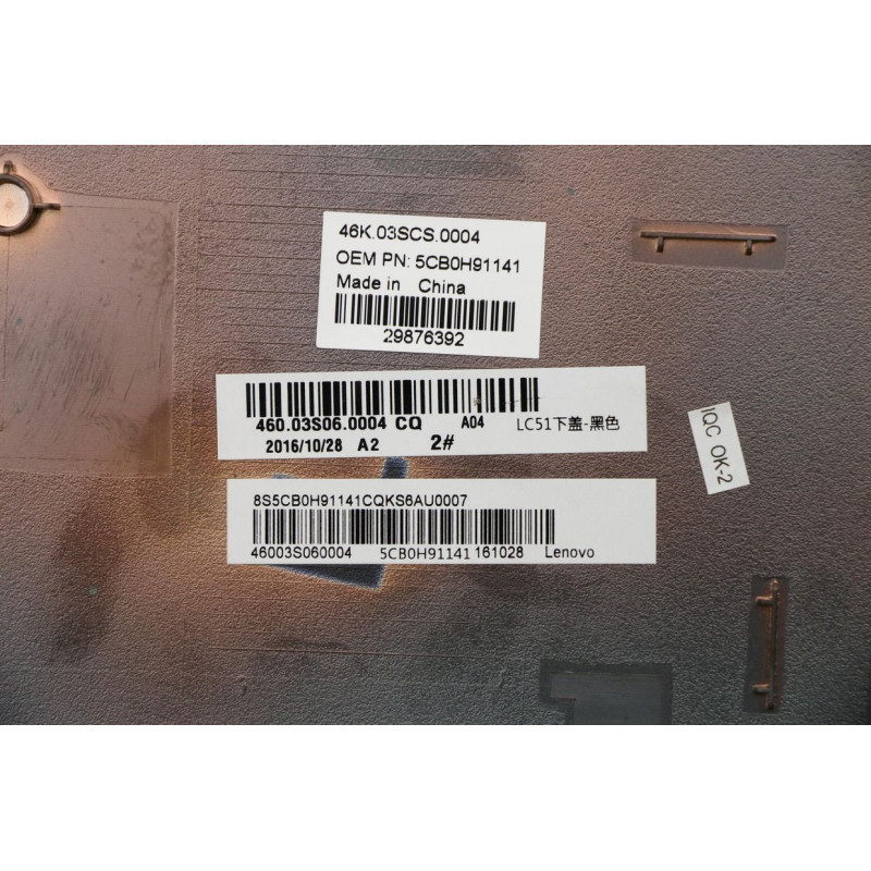 New 5CB0H91141 Flex 3 1570 Laptop (Lenovo) Type 80JM Laptop Bottom Cover colore:black original