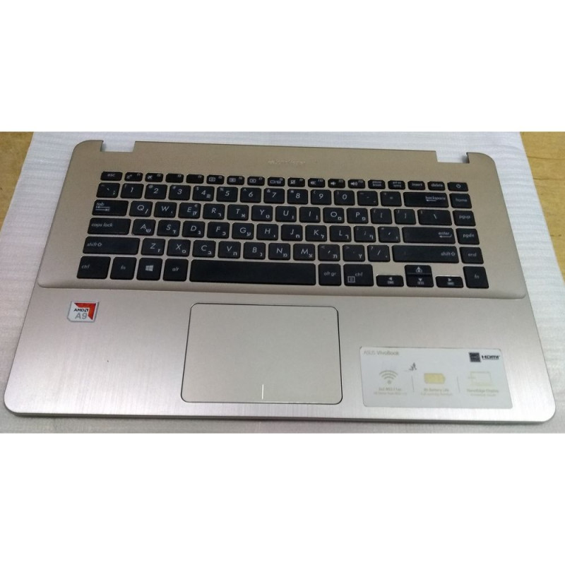 Топкейс для Ноутбука с клавиатурой и тачпадом dzc ebxke002010 DCZ 13NB0F44P03011 ASUS VivoBook 15 X505BA , Иврит, Английский цвет:золотой, б/у