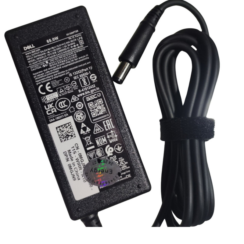 מטען למחשב נייד 0MGJN65W AC Adapter, 7.4mm Barrel,Dell Latitude 7490 0MGJN LA65NS2-01 19.5V 65W 7.4×5.0 mm+ PIN צבע:שחור העתק של מקור - חדש