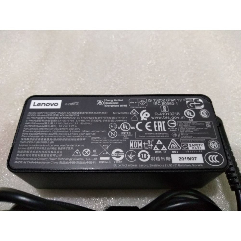 מטען למחשב נייד ADLX45NCC3A 00HM615 SA10E75793 Lenovo 20V 45W מקורי - חדש