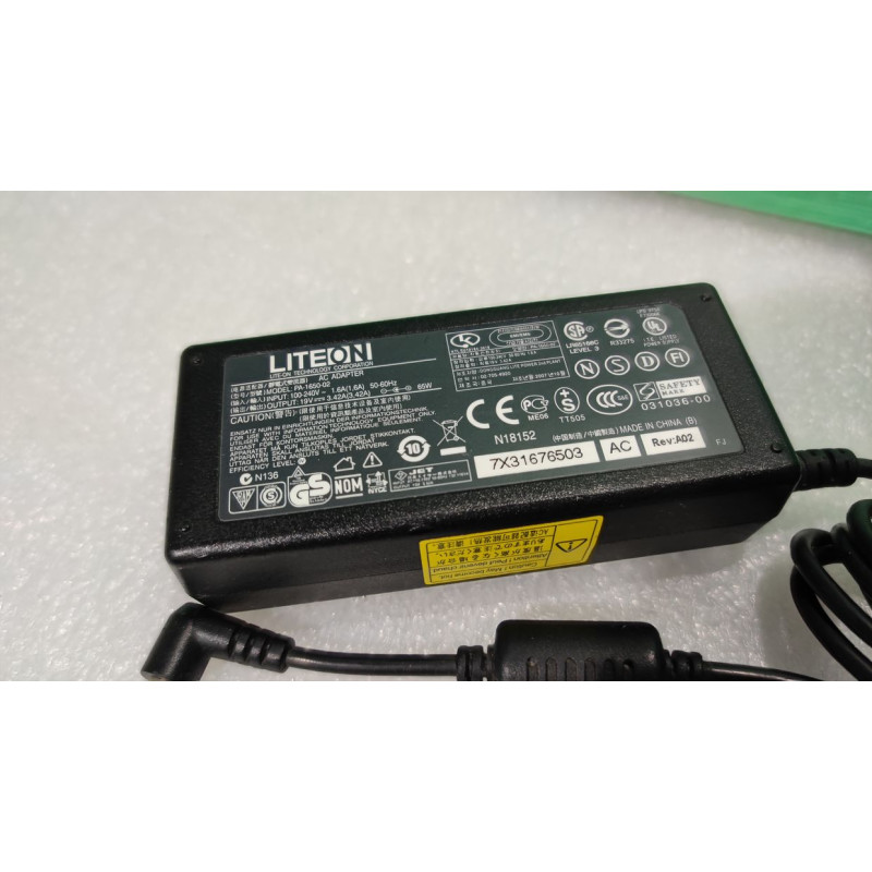 Used PA 1650 02 LITEON Laptop Charger 19V 65W 5.5X1.7mm original