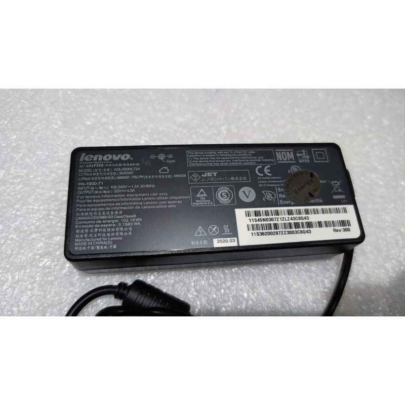 New ADLX90NLT2A 45N0307 Lenovo T420 Laptop (ThinkPad) Type 4236 Laptop Charger 20V 90W 7.9x5.5mm colore:black A copy of an original