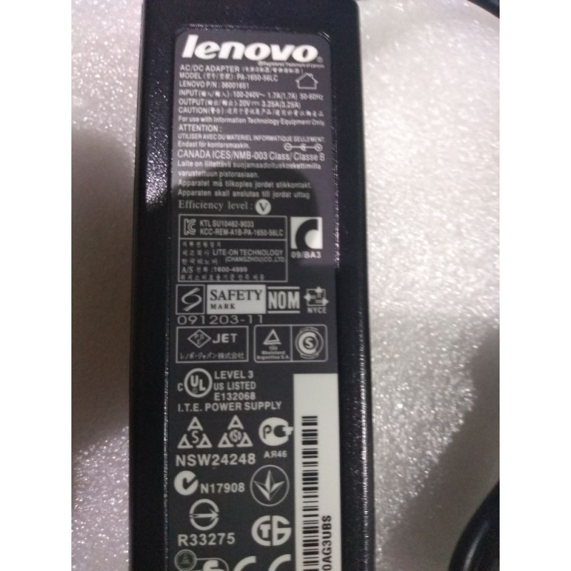 Зарядное Устройство для Ноутбука PA-1650-56LC Lenovo G570 20V 65W 5.5x2.5mm - Копия оригинала