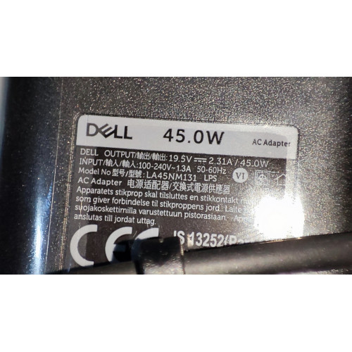 New 0JXC18 Dell Vostro 3501 Laptop Charger 19.5V 45W 4.5x3.0mm PIN colore:black official official original