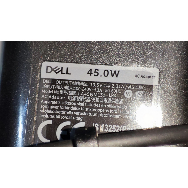 Зарядное Устройство для Ноутбука 0JXC18 Dell Vostro 3501 19.5V 45W 4.5x3.0mm+ PIN цвет:чёрный - официальный официальный - оригинал