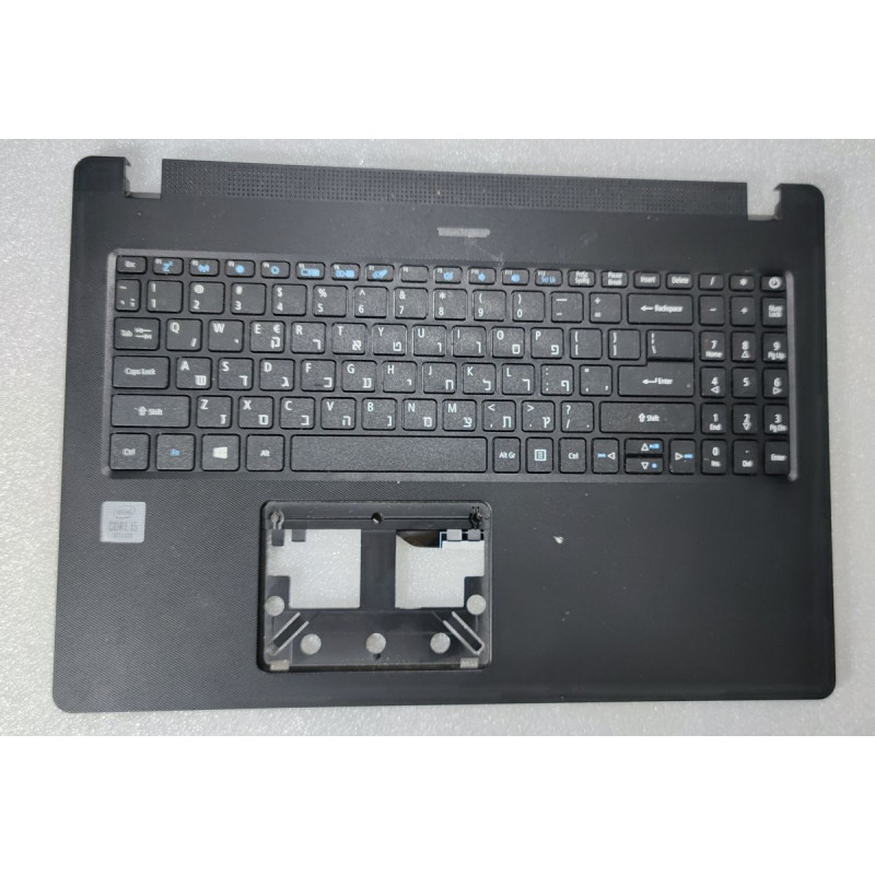 מקלדת למחשב נייד Acer TravelMate P2 TMP215-52-50PR , עברית, אנגלית צבע:שחור מקורי - משומש, מקלדת תקינה, פאלמרסט שבור