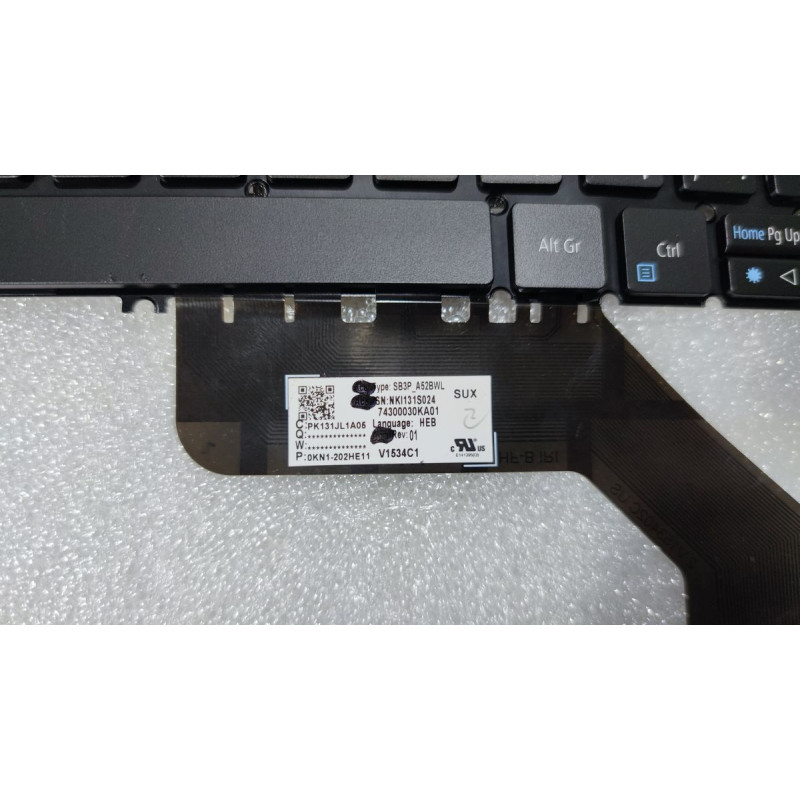 New 74300030la01 0kn1 202he11Acer Laptop Keyboard Hebrew English colore:black A copy of an original