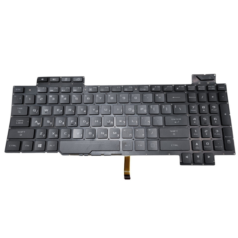 Клавиатура для Ноутбука V170146BS1 AEB9BU00010 Asus ROG STRIX GL703GM US , Иврит, Английский цвет:черный - Копия оригинала