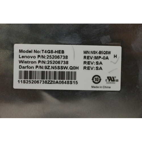 New DFT4G8HEB101BlkKeyBlkFKBD(win8) 25206738 Lenovo G510 Laptop (Lenovo) Type 80A8 Laptop Keyboard US Hebrew English colore:black original