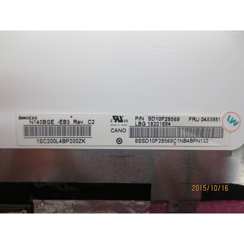 New DISPLAY 14" HD slim Glare INX 04x5881 n140bge eb3 InnoLux Laptop Screen 30 PIN Matte 14.0" HD width: 320mm hight: 199mm Top And bottom Brackets Two Holes original