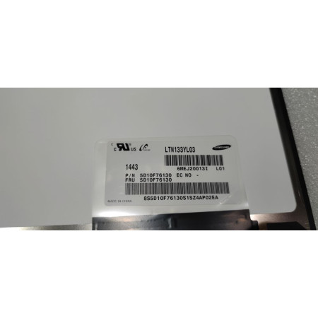מסך ומסך מגע ltn133yl03 5D10F76130 Lenovo 13.3" QHD+ IPS צבע:שחור מקורי - חדש, עם שריטה מאחורה