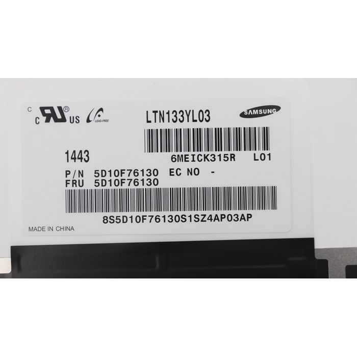 מסך ומסך מגע ltn133yl03 5D10F76130 Lenovo 13.3" QHD+ IPS צבע:שחור מקורי - חדש, עם שריטה מאחורה