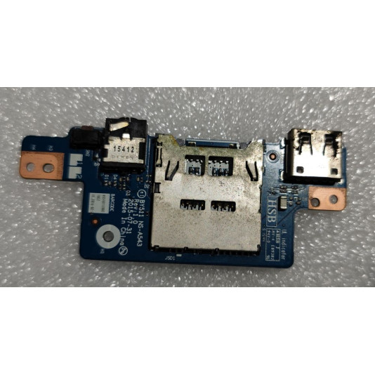 לוח io למחשב נייד כולל USB + AUX + Card Reader 5C50K28152 BY511 NS-A543 REV:1.0 Lenovo Y700-15ISK Laptop (ideapad) - Type 80NV - משומש